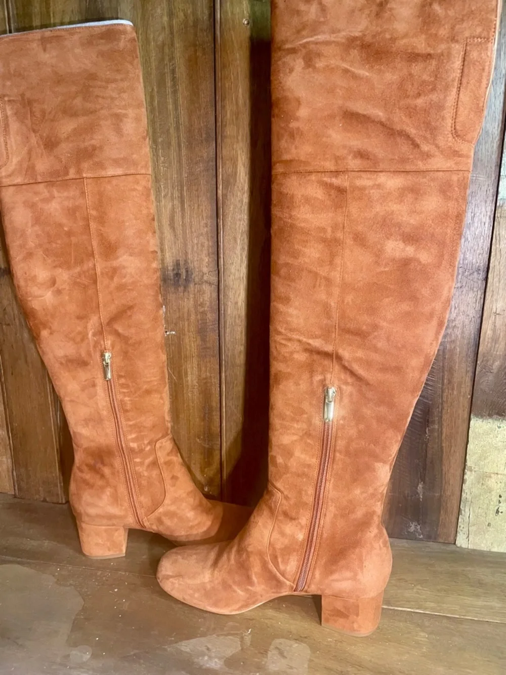 Sam Edelman Over-the-Knee Suede Boots in Cognac